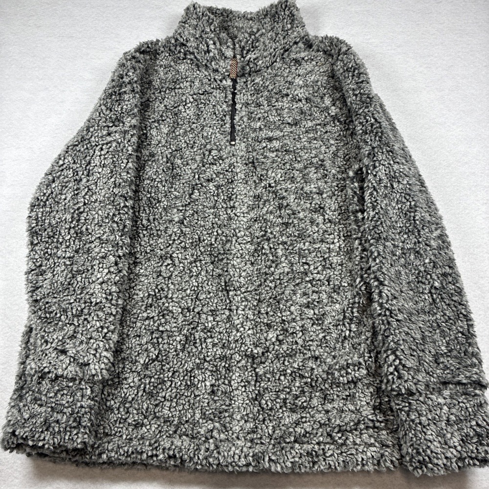 Weatherproof Vintage Sweater Womens XL Gray Sherpa‎ Fleece Quarter Zip
